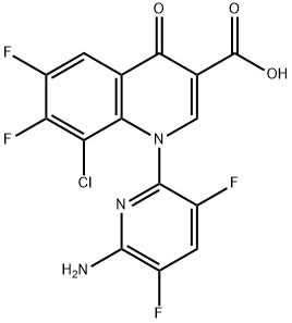 1-(6-Amino-3,5-difluoro-2-pyridinyl)-8-chloro-6,7-difluoro-1,4-dihydro-4-oxo-3-quinolinecarboxylic acid Struktur