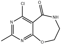 4-chloro-2-methyl-7,8-dihydropyrimido[5,4-f][1,4]oxazepin-5(6H)-one Struktur