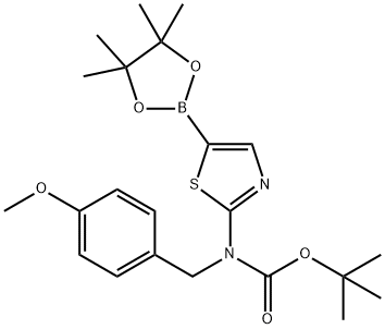 2-[N-BOC-N-(p-methoxybenzyl)amino]thiazole-5-boronic acid pinacol ester Struktur