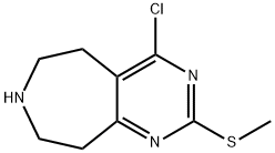 4-chloro-2-(methylsulfanyl)-5H,6H,7H,8H,9H-pyrimido[4,5-d]azepine Struktur