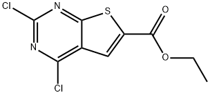 ethyl 2,4-dichlorothieno[2,3-d]pyrimidine-6-carboxylate Struktur