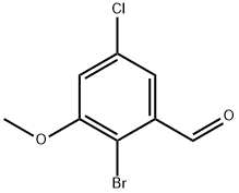 Benzaldehyde, 2-bromo-5-chloro-3-methoxy- Struktur