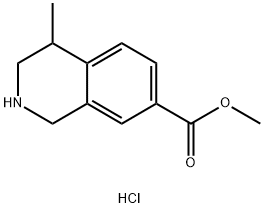 7-Isoquinolinecarboxylic acid, 1,2,3,4-tetrahydro-4-methyl-, methyl ester, hydrochloride (1:1) Struktur