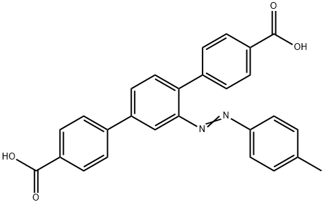 (E)-2'-(p-tolyldiazenyl)-[1,1':4',1''-terphenyl]-4,4''-dicarboxylic acid Struktur