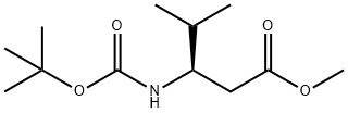 (R)-methyl 3-((tert-butoxycarbonyl)amino)-4-methylpentanoate Struktur