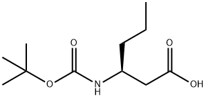 Hexanoic acid, 3-[[(1,1-dimethylethoxy)carbonyl]amino]-, (3S)- Struktur