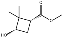 Cyclobutanecarboxylic acid, 3-hydroxy-2,2-dimethyl-, methyl ester, (1R,3S)- Struktur