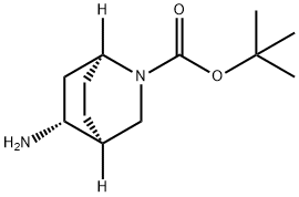 2-Azabicyclo[2.2.2]octane-2-carboxylic acid, 5-amino-, 1,1-dimethylethyl ester, … Struktur