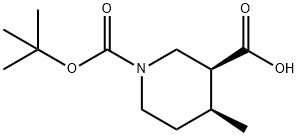 (3S,4S)-1-Boc-4-methyl-piperidine-3-carboxylic acid Struktur