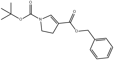 1H-Pyrrole-1,3-dicarboxylic acid, 4,5-dihydro-, 1-(1,1-dimethylethyl) 3-(phenylmethyl) ester Struktur