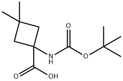 Cyclobutanecarboxylic acid, 1-[[(1,1-dimethylethoxy)carbonyl]amino]-3,3-dimethyl- 結(jié)構(gòu)式