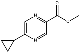 2-Pyrazinecarboxylic acid, 5-cyclopropyl-, methyl ester Struktur