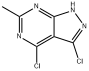 3,4-dichloro-6-methyl-1H-pyrazolo[3,4-d]pyrimidine Struktur