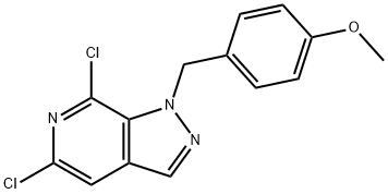 1H-Pyrazolo[3,4-c]pyridine, 5,7-dichloro-1-[(4-methoxyphenyl)methyl]- Struktur