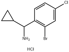 (2-Bromo-4-chlorophenyl)(cyclopropyl)methanamine hydrochloride Struktur