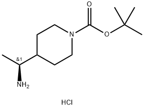 tert-butyl (S)-4-(1-aminoethyl)piperidine-1-carboxylate hydrochloride Struktur