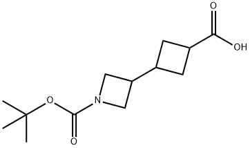 3-{1-[(tert-butoxy)carbonyl]azetidin-3-yl}cyclobutane-1-carboxylic acid Struktur