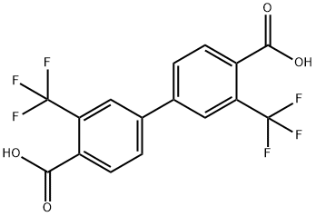 [1,1'-Biphenyl]-4,4'-dicarboxylic acid, 3,3'-bis(trifluoromethyl)- Struktur