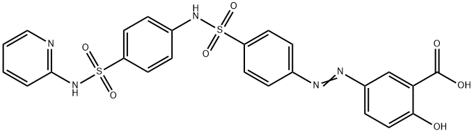 Benzoic acid, 2-hydroxy-5-[2-[4-[[[4-[(2-pyridinylamino)sulfonyl]phenyl]amino]sulfonyl]phenyl]diazenyl]- Struktur