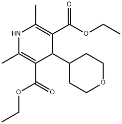 3,5-Pyridinedicarboxylic acid, 1,4-dihydro-2,6-dimethyl-4-(tetrahydro-2H-pyran-4-yl)-, 3,5-diethyl ester Struktur