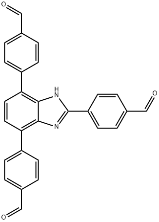 Benzaldehyde, 4-[2,4-bis(4-formylphenyl)-1H-benzimidazol-7-yl]- Struktur