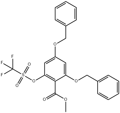 Methyl 2,4-Dibenzyloxy-6-[(trifluoromethanesulfonyl)oxy]benzoate Struktur