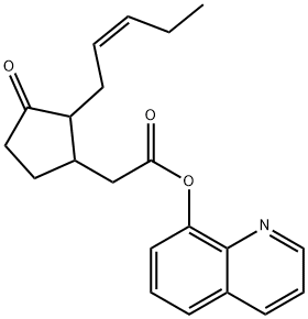 Cyclopentaneacetic acid, 3-oxo-2-(2Z)-2-penten-1-yl-, 8-quinolinyl ester Struktur