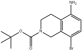 2(1H)-Isoquinolinecarboxylic acid, 5-amino-8-bromo-3,4-dihydro-, 1,1-dimethylethyl ester Struktur