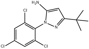 1H-Pyrazol-5-amine, 3-(1,1-dimethylethyl)-1-(2,4,6-trichlorophenyl)- Struktur