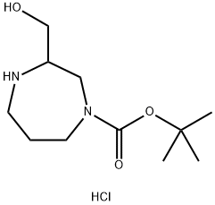 tert-butyl 3-(hydroxymethyl)-1,4-diazepane-1-carboxylate HCl Struktur