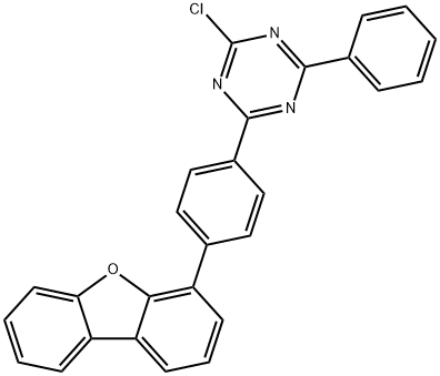 1,3,5-Triazine, 2-chloro-4-[4-(4-dibenzofuranyl)phenyl]-6-phenyl- Struktur