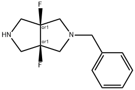 Pyrrolo[3,4-c]pyrrole, 3a,6a-difluorooctahydro-2-(phenylmethyl)-, (3aR,6aS)-rel- Struktur