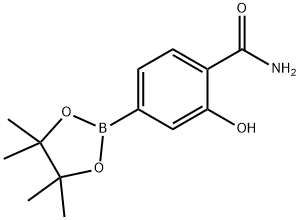 2-Hydroxy-4-(4,4,5,5-tetramethyl-1,3,2-dioxaborolan-2-yl)benzamide Struktur