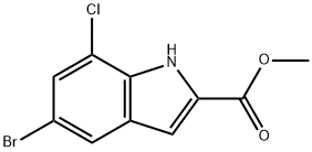 1H-Indole-2-carboxylic acid, 5-bromo-7-chloro-, methyl ester Struktur