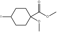 Cyclohexanecarboxylic acid, 4-iodo-1-methoxy-, methyl ester Struktur