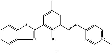 Pyridinium, 4-[2-[3-(2-benzothiazolyl)-2-hydroxy-5-methylphenyl]ethenyl]-1-methyl-, iodide (1:1) Struktur