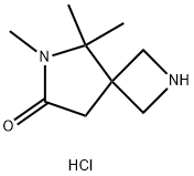 5,5,6-trimethyl-2,6-diazaspiro[3.4]octan-7-one hydrochloride Struktur