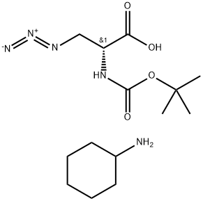 D-Alanine, 3-azido-N-[(1,1-dimethylethoxy)carbonyl]-, compd. with cyclohexanamine (1:1) Struktur