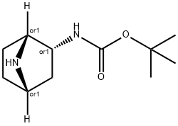 tert-butyl N-[rel-(1S,2S,4R)-7-azabicyclo[2.2.1]heptan-2-yl]carbamate Struktur