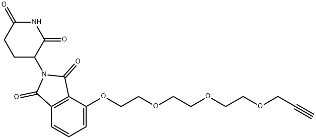 1H-Isoindole-1,3(2H)-dione, 2-(2,6-dioxo-3-piperidinyl)-4-[2-[2-[2-(2-propyn-1-yloxy)ethoxy]ethoxy]ethoxy]- Struktur