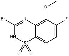 3-Bromo-6-fluoro-5-methoxy-2H-benzo[e][1,2,4]thiadiazine 1,1-dioxide Struktur