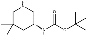 tert-butyl N-[(3R)-5,5-dimethyl-3-piperidyl]carbamate Struktur