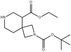 2,7-Diazaspiro[3.5]nonane-2,5-dicarboxylic acid, 2-(1,1-dimethylethyl) 5-ethyl ester Struktur