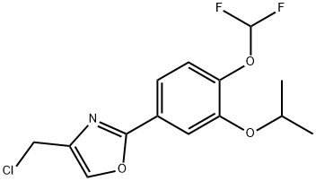 Oxazole, 4-(chloromethyl)-2-[4-(difluoromethoxy)-3-(1-methylethoxy)phenyl]- Struktur