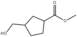 Cyclopentanecarboxylic acid, 3-(hydroxymethyl)-, methyl ester Struktur