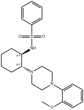 Benzenesulfonamide, N-[(1R,2R)-2-[4-(2-methoxyphenyl)-1-piperazinyl]cyclohexyl]-, rel- Struktur