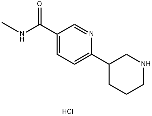 3-Pyridinecarboxamide, N-methyl-6-(3-piperidinyl)-, hydrochloride (1:2) Struktur