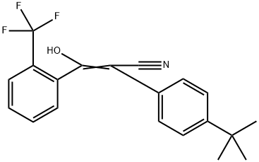 4-(1,1-Dimethylethyl)-α-[hydroxy[2-(trifluoromethyl)phenyl]methylene]benzeneacetonitrile Struktur