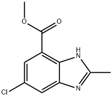 6-Chloro-2-methyl-1H-benzoimidazole-4-carboxylic acid methyl ester Struktur