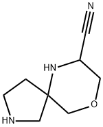 9-Oxa-2,6-diazaspiro[4.5]decane-7-carbonitrile Struktur